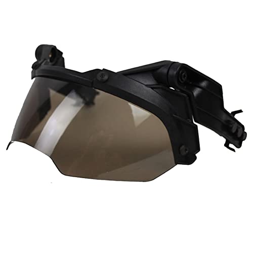 AQzxdc Airsoft Helm mit Schutzbrille und Visier Set, Full-Wrap Military Paintball Schutz Kombination, Visier 90°Verstellbar, für Outdoor-Jagd, CQB Schießen, BBS,Visor Black von AQzxdc