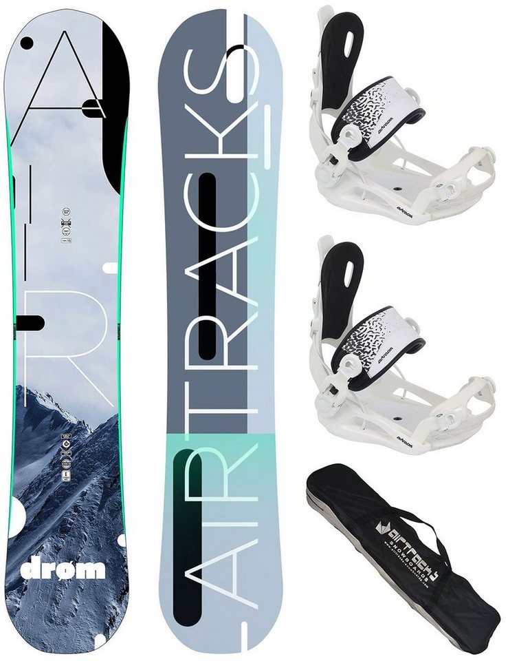 Airtracks Snowboard Damen Snowboard Set Drom, Snowboard Drom + Bindung Master W + SB Bag / 140 145 150 155 cm von Airtracks