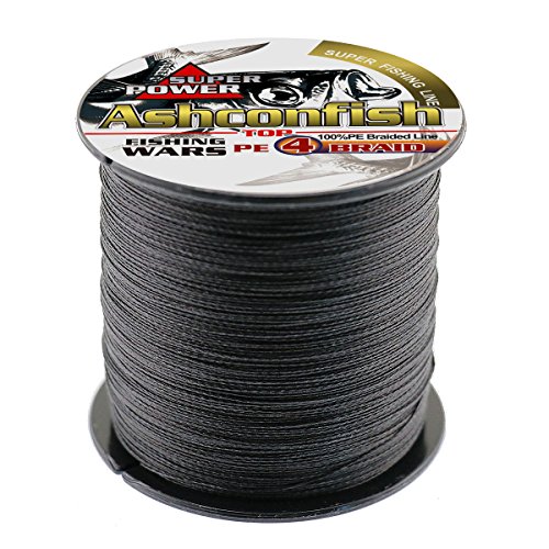 Ashconfish Braided Fishing Line-4 Strands Super Strong PE Fishing Wire 500M/546Yards Multifilament Fishing String Ultra Power Heavy Tensile for Saltwater & Freshwater Fishing 100LB-Black von Ashconfish