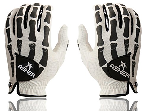 Asher Death Grip White Herren Handschuhe - Paar (Bikehandschuhe, Fahrradhandschuhe, Autohandschuhe, Golfhandschuhe) (M (8-8.5)) von Asher Gloves