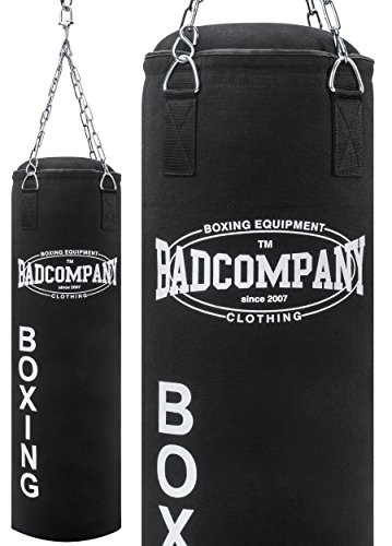 Bad Company Boxsack inkl. Vierpunkt Stahlkette I Canvas Punchingsack, gefüllt I 100 x 30 cm von Bad Company