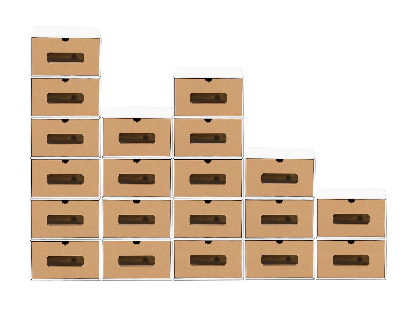 BigDean Schuhbox 20 Boxen stapelbar mit Sichtfenster & Schublade Schuhe Spielzeug etc. (20 St) von BigDean