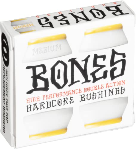 Bones Wheels 91A Hardcore M Set Pack inklusive Washer Lenkgummi, White von Bones Bearings