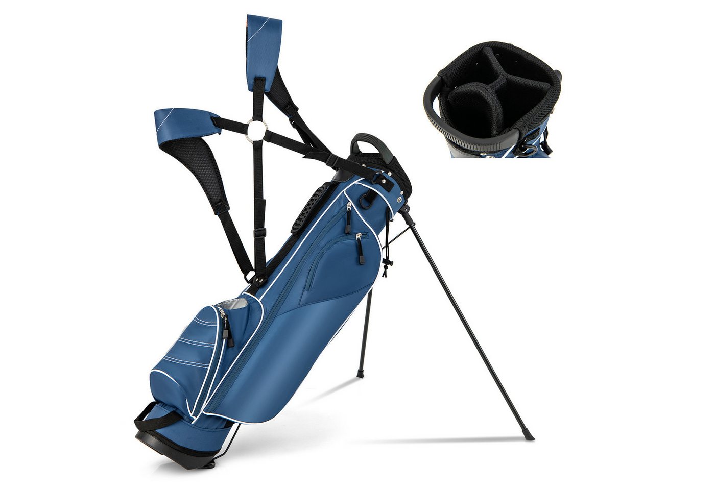 COSTWAY Golfreisetasche Golfbag, für Max. 4 Schläger, mit Ständer von COSTWAY