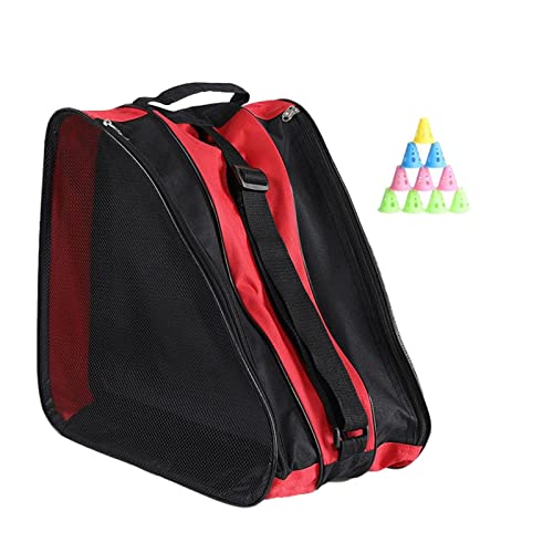 Duiaynke Rollschuh-Tasche, atmungsaktive Schlittschuh-Tasche, 3-lagig, Inline-Skate-Tasche für Erwachsene und Kinder, Inline-Skates, Zubehör (rot) von Duiaynke