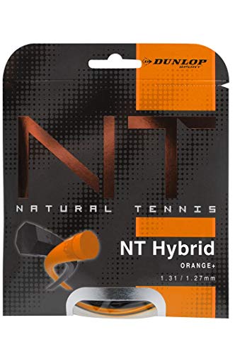Dunlop Unisex – Erwachsene Tac NT Hybrid 1.31/1.27mm Tennissaiten, Schwarz/Orange, 1.39/1.27 mm von DUNLOP