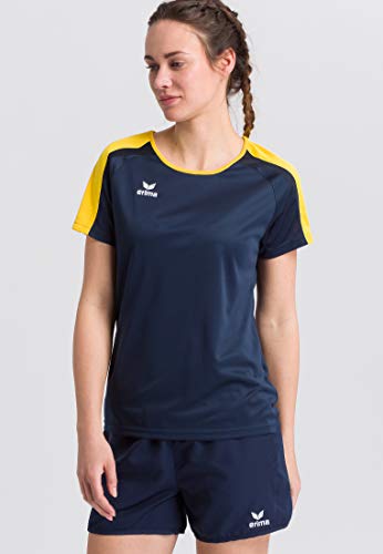 ERIMA Damen T-shirt T-Shirt, new navy/gelb/dark navy, 44, 1081835 von Erima