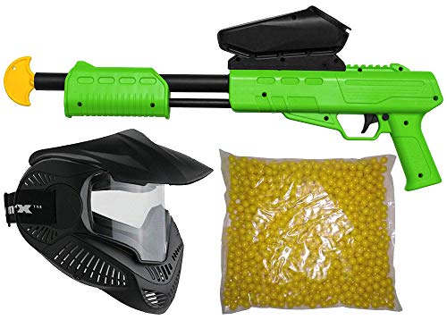 Field Blaster Kids Markierer Gotcha Gun/Shotgun Cal. 50 (0.5 J) inkl. Loader, Maske & 500 Paintballs - Lime von Field