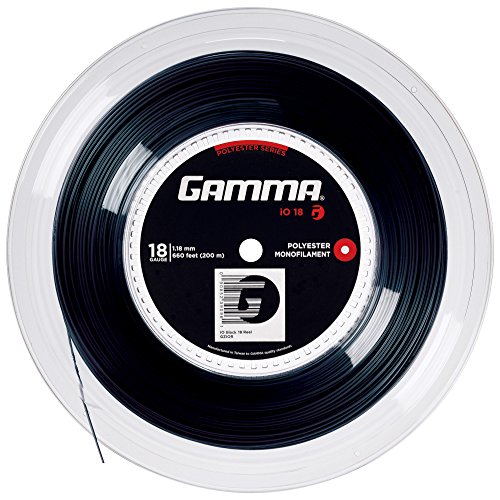 Gamma Sports iO 18 g Tennissaitenspule, 660 m, Schwarz von Gamma