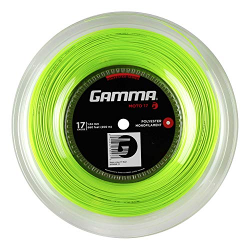 Gamma Tennissaite Moto Lime 17 (1.24 mm) 200 m Rolle, GZMOR von Gamma