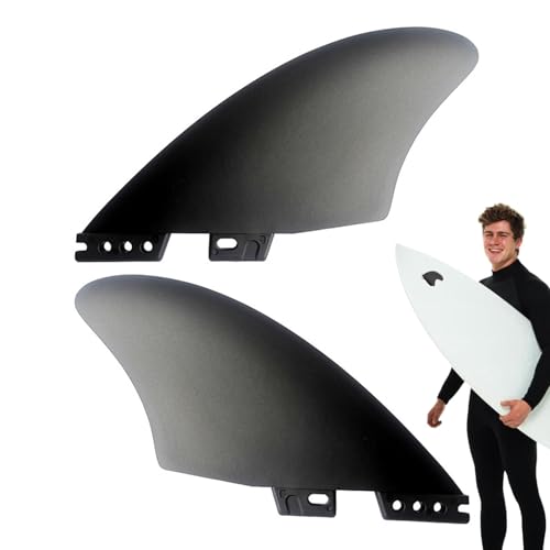 Gruwkue Surfbrett 2 Flossen-Set, 2 Stück Paddle Board Flosse,Flexible Longboard-Flossen, PVC-Surf-Watershed-Finne - Verschleißfestes Paddle-Board-Zubehör Paddle-Board-Zubehör für Surfbrett von Gruwkue