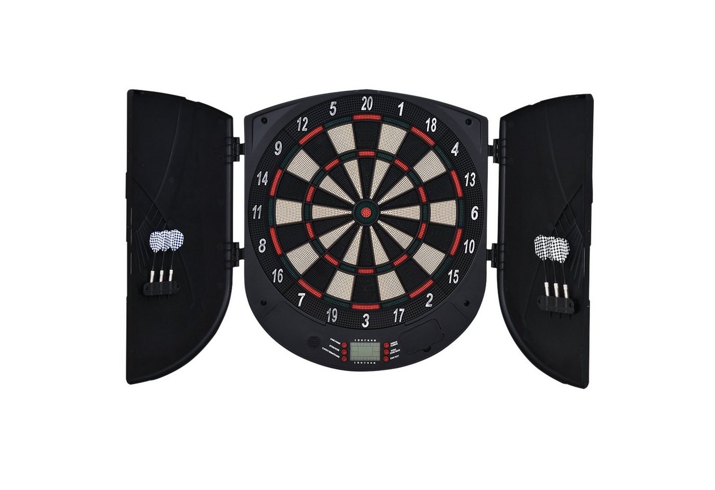 HOMCOM Dartscheibe mit Tür Soundeffekte Dartboard Dart-set für 8 Spieler, (Set, mit automatische Wertung), 50L x 44B x 4.4H cm von HOMCOM