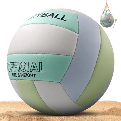 KWJEIULSOQ Volleyball Beachvolleyball Soft Wasserfest Offizieller Vollyball mit Netz Soft Touch Beachvolleyball für Beach, Pool und Strand von KWJEIULSOQ