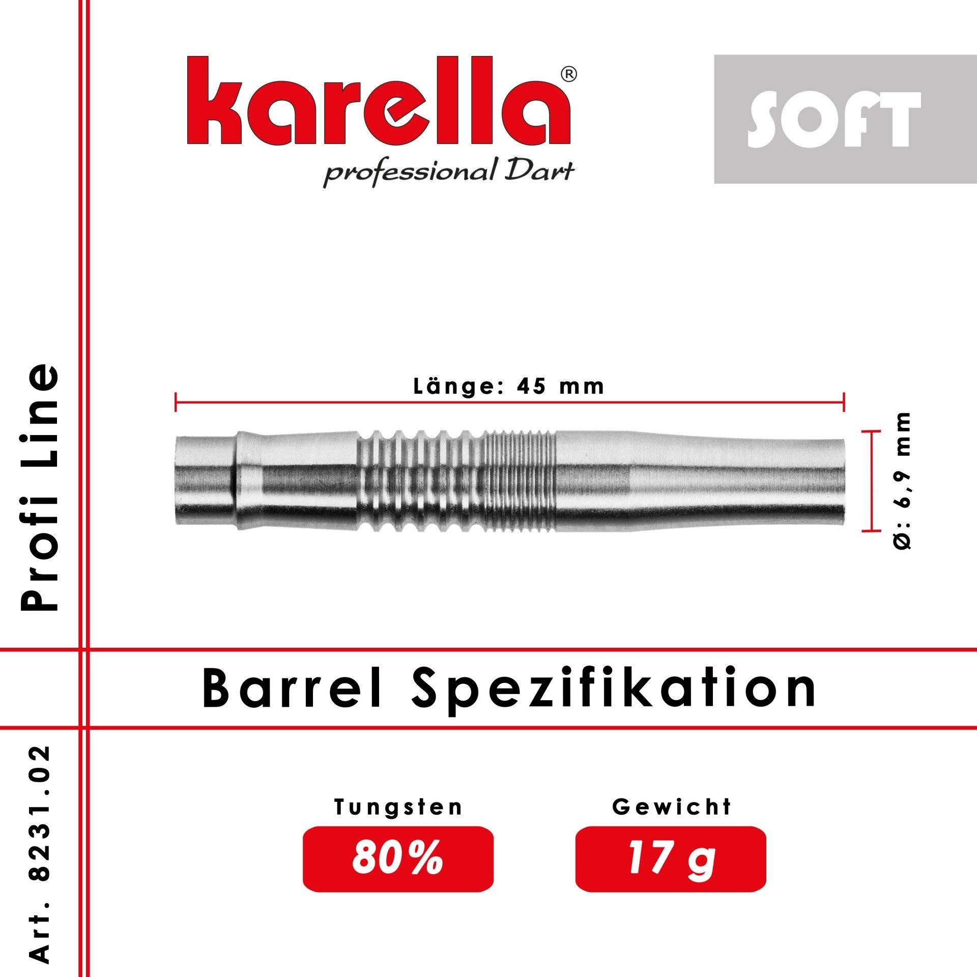 Karella Barrel 80% Tungsten PLS Soft 80-01 20g von Karella