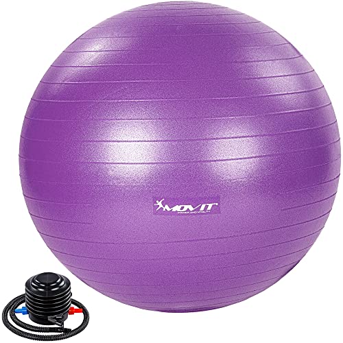 MOVIT® Gymnastikball »Dynamic Ball« inkl. Pumpe, 75 cm, violett, Maximalbelastbarkeit bis 500kg, berstsicher, Fitness-Ball, Sitzball, Yogaball, Pilates-Ball, Balance von MOVIT