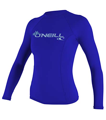 O'NEILL Wetsuits UV-Sonnenschutz Damen Basic Skins Langarm Crew Sun Shirt Rash Guard, Tahiti-Blau, Größe M von O'Neill