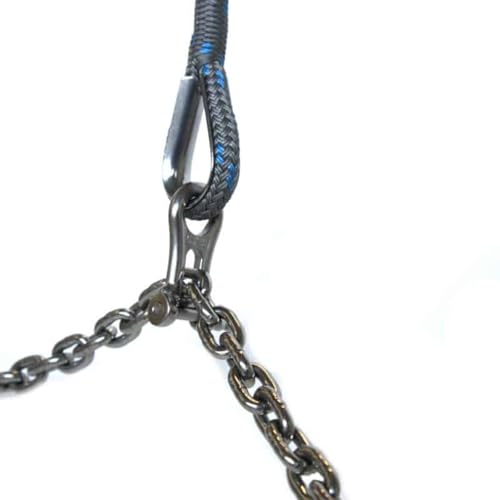 OS-Ropes Kettenstopperleine für gemütliches Ankern | 5 Meter Länge | 12 mm Tau | für Ketten von 5-8 mm | Flexibler Kettenstopper mit eingearbeitetem Kettenschäkel | Made IN Germany von OS-Ropes unlimited