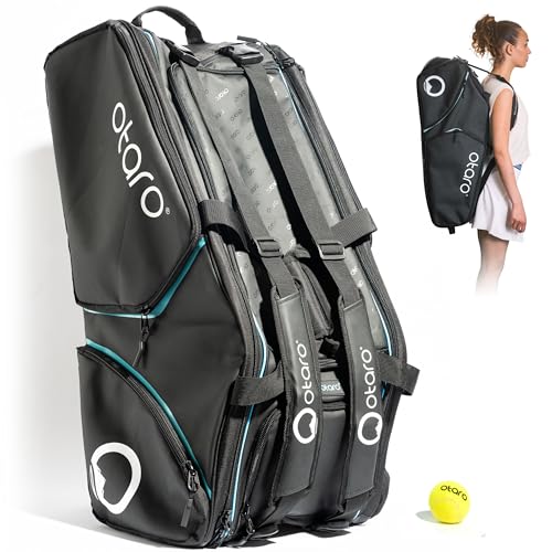 Otaro Tennistasche (82L) Premium Schlägertasche | Tennis, Badminton Schläger, Padel Schläger oder Squash | Tennistasche Damen, Tennistasche Herren, Tennisrucksack für Tennistrainer (FBA) von Otaro
