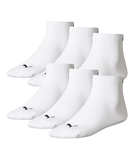 PUMA 6 Paar Unisex Quarter Socken Sneaker Gr. 35-49 für Damen Herren Füßlinge, Farbe:300 - white, Socken & Strümpfe:43-46 von PUMA