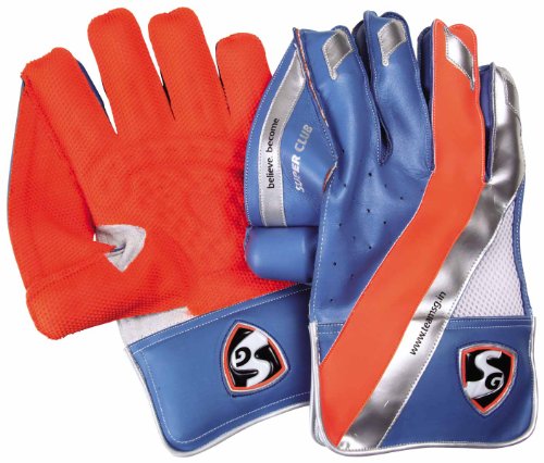 SG Wicket Keeping Gloves Super Club | Youth Size, Multicolor | Professional Grade Padded Gloves | Superior Finger Protection | Comfortable & Durable Wicketkeeper Gloves for Junior Cricketers von SG