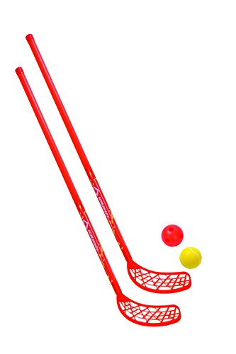 Schildkröt Hockey Set 2 Schläger 2 Bälle Streethockey Inline EIS Fun, Rot, One Size von Schildkröt