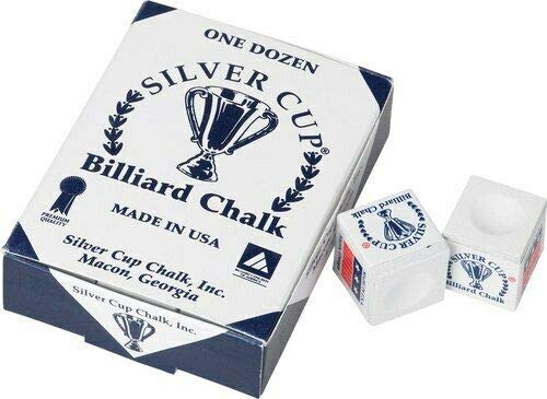 Silver Cup Billardkreide für Snooker- oder Poolqueue, Weiß, 12 Stück von Silver Cup