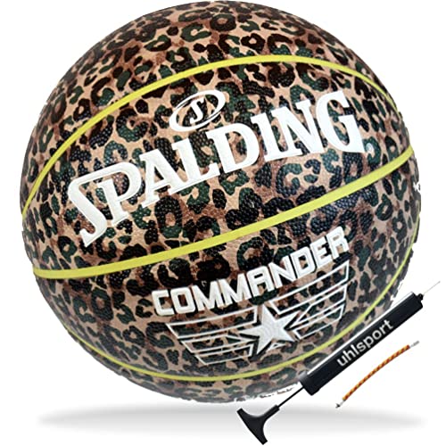 Spalding-Basketball Indoor/Outdoor Commander Größe 7 + Ballpumpe von Spalding