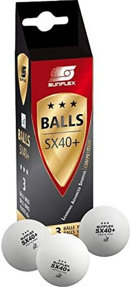 Sunflex Tischtennisball SX 40+ weiß, Tischtennis Bälle Tischtennisball Ball Balls von Sunflex