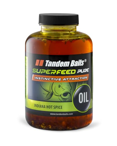 Tandem Baits SuperFeed Pure Indiana Hot Spice | Lockstoff Karpfen Angeln ohne Mühe | Boilie-Öl Köder Große-Fische-Angeln | Karpfenzubehör Profis & Hobby-Angler 500 ml von Tandem Baits