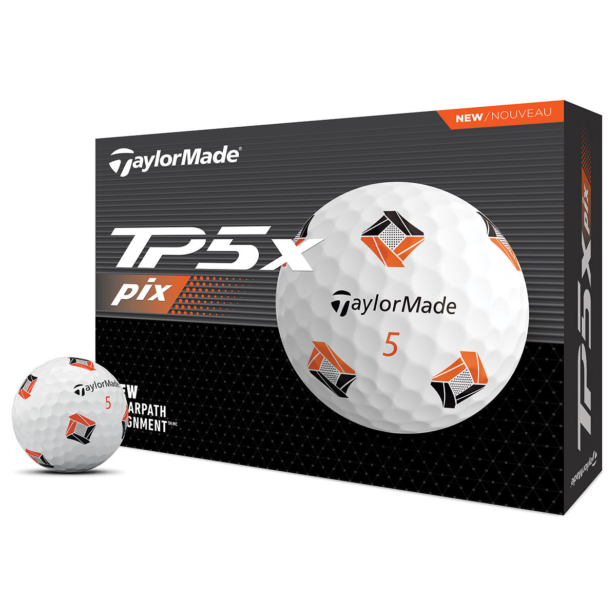 TaylorMade TP5 X PIX 3 12 Golf Ball Pack, Mens, White | American Golf von TaylorMade