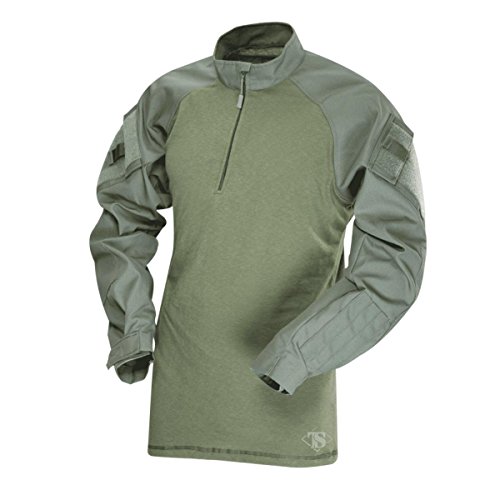 Tru-Spec Herren Regular T.R.U. 1/4 Zip Combat Shirt, Olive Drab/Olive Drab, Größe L von Tru-Spec