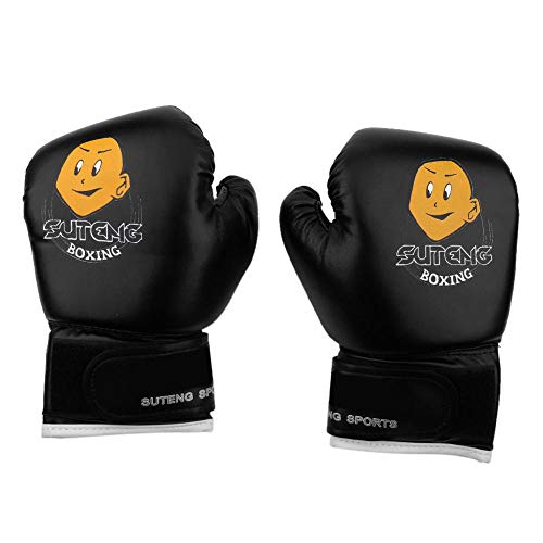 1 Paar Kinder Boxhandschuhe, Muay Thai Kampfhandschuhe Boxsack Sparring Mitts für Kinder(Schwarz) von VGEBY1