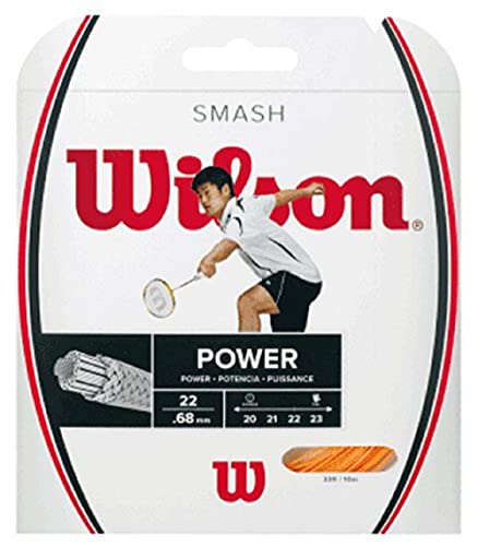 Wilson Badminton-Saite, Smash 66, 10 Meter, 0,68 mm Dicke, Orange, WRR9429OR von Wilson