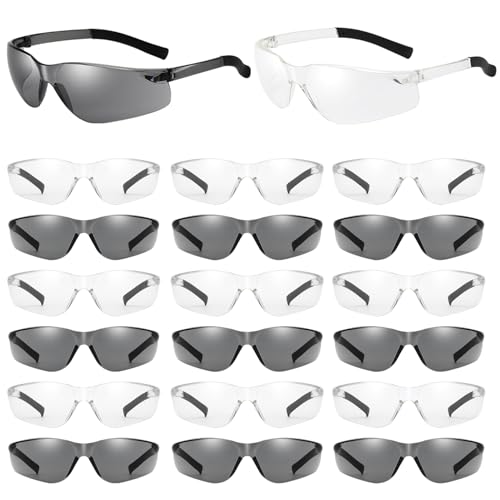 Weduspaty Sicherheitsbrille, 20 Paar HD-Schutzbrille, UV-Schutz-Wirkung-resistenter Schutzbrillen, leichte Sicherheitsbranchen für Frauen und Männer, Sicherheitsbrillen von Weduspaty