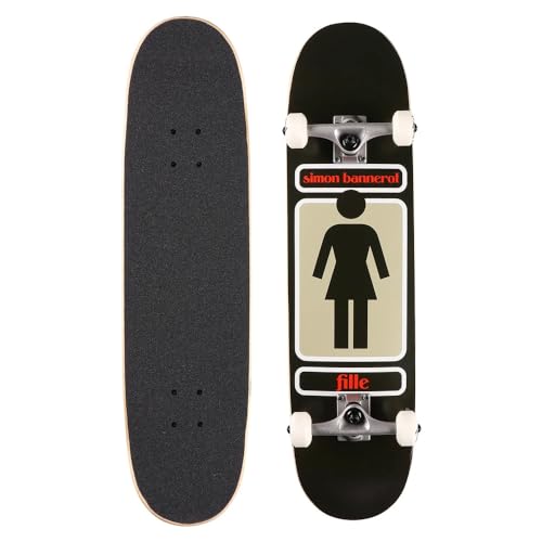 Girl Bannerot - 8" | Skateboard Komplettboard | 7-lagiges Ahornholz Deck, Urethan-Rollen, Skatedeluxe Griptape, ABEC 7 Kugellager | Skateboards für Kinder, Teenager, Erwachsene von skatedeluxe