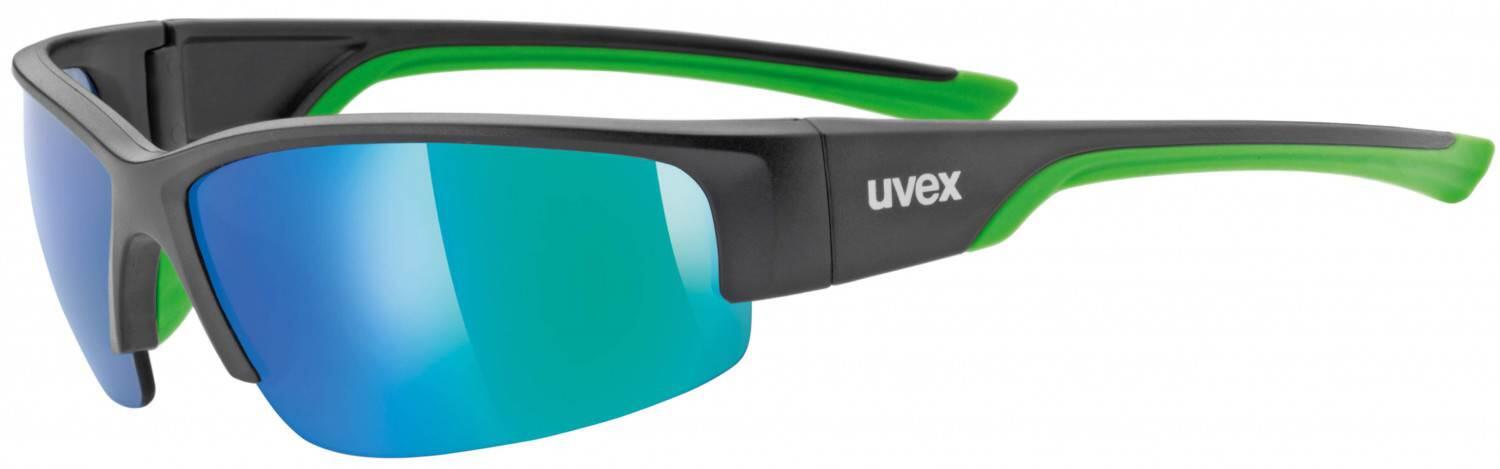 uvex Sportstyle 215 Sportbrille (2716 black mat green, mirror green (S3)) von uvex