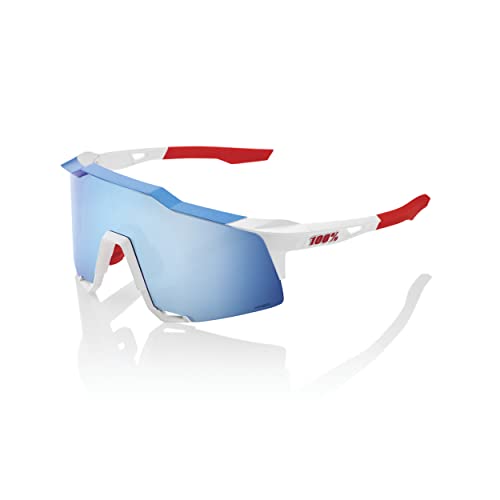 100% GAFAS Unisex Erwachsene Speedcraft-Totalenergies Team Hiper Multilayer Mirror Lens Brille, Matte White/Metallic Blue (Mehrfarbig), Einheitsgröße von 100% GAFAS