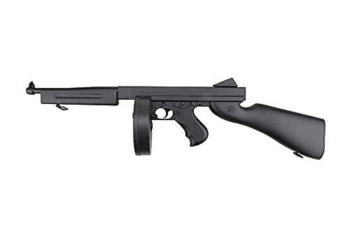 Well D98 Chicago Style Airsoft-Gewehr - Schwarze Farbe - Hoher Widerstand/elektrischer ABS-Kunststoff (0,5 Joule) - Halb- / Vollautomatik (Burst-Modus) von 2EAGLE