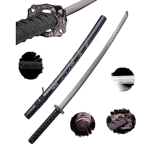 Katana Schwarzer Drache Schwert echt Samurai Schwert aus Stahl mit Einer Scheide zur Dekoration für einen Sammler oder als Geschenk HKS001-1 von 57 SPECIAL REPLICAS
