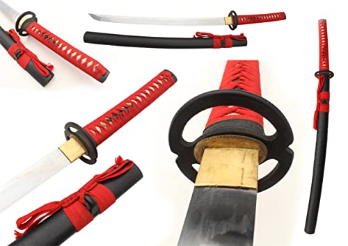 Profi Wakizashi Kürzer Katana 81 cm Schwert scharf echt zum Training Metall Kohlenstoff Stahl 1060 Samurai 100% handgefertigt Nur für Erwachsene - 18 Jahre erfor JOTS10RW von 57 SPECIAL REPLICAS