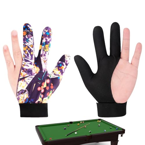AALLYN Pool-Queue-Handschuhe, Billard-Handschuhe für Herren - 3-Finger-Billard-Poolcue-Handschuhe,Rutschfest, hochelastisch, einstellbare Dichtheit, Billardzubehör für Männer und Frauen, Karambolsport von AALLYN