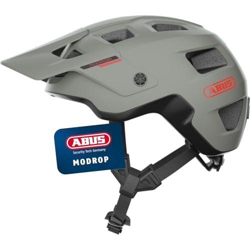 ABUS MTB-Helm MoDrop - robuster Fahrradhelm mit guter Belüftung für Mountainbiker - individuelle Passform - Unisex - Grau, Größe M von ABUS