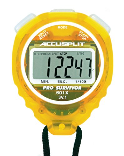 ACCUSPLIT Pro Survivor A601X Stoppuhr, Uhr, extra großes Display (Zitrone) von ACCUSPLIT