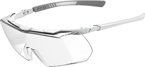 ACE Evo OTG Arbeits-Brille für Brillenträger - Über-Schutzbrille für Kosmetik, Medizin & Labor - EN 166 - Weiß - 10er Pack von ACE