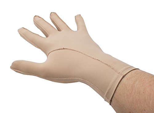 AFH-Webshop Edema Medium | Full Finger | Ödem Handschuh | Verschiedene Größen | 2 Farben | Kompressionshandschuh | für die Hand (Medium, beige) von AFH-Webshop