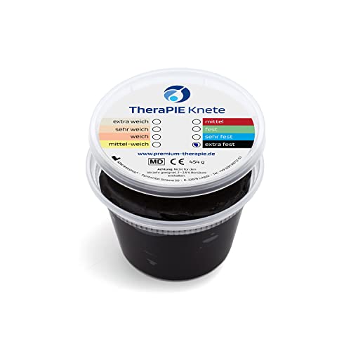 TheraPIE Knete | 454 Gramm (1 Pound) | Therapie Knetmasse | Stärke Widerstand: extra-fest (schwarz) von AFH Webshop