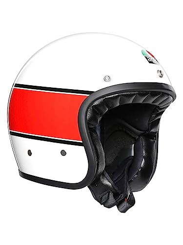 AGV Herren Legend Motorrad Helm, MINO 73 White/RED, XXL von AGV
