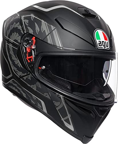 AGV Unisex-Adult K5 S E2205 Multi MPLK Motorrad Helm, Tornado MATT Black/Silber, XS von AGV