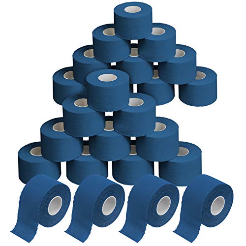 ALPIDEX 24 Rollen Sport Tape Set 3,8 cm x 10 m Gelenk Tapeverband Viele Farben Reißbares Unelastisches Sporttape Hautfreundlich Handball Fußball Volleyball, Farbe:blau von ALPIDEX