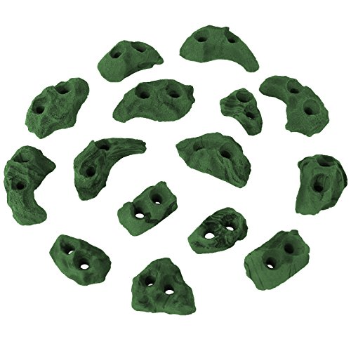 ALPIDEX Klettergriffe Klettersteine Tritte Größe XS - 15, 30, 60, 120 Stück, Farbe:grün-meliert, Verpackungseinheit:30 Stück von ALPIDEX